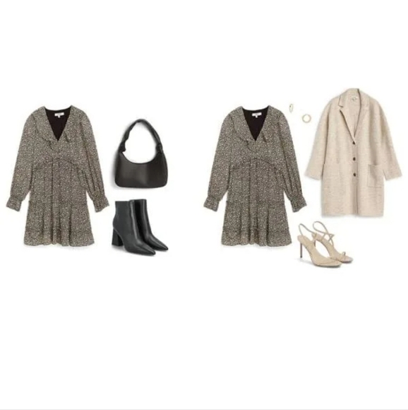 NWT JOIE ADANSON MINI COTTON DRESS COLOR BLEACHED SAND SIZE 4 - Picture 6 of 14